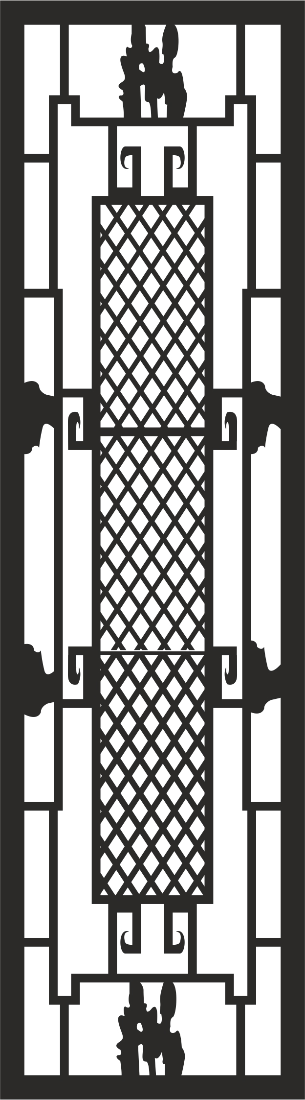 طرح فایل وکتور طرح حفاظ پنجره آهنی مناسب برای استفاده در دستگاه های cnc چوب و cnc لیزر - iron window grill design vector cdr file