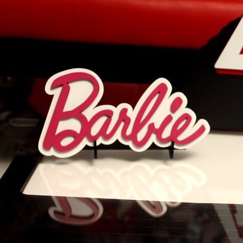 طرح علامت باربی مناسب برای استفاده در دستگاه های cnc چوب و cnc لیزر - laser cut barbie sign svg file