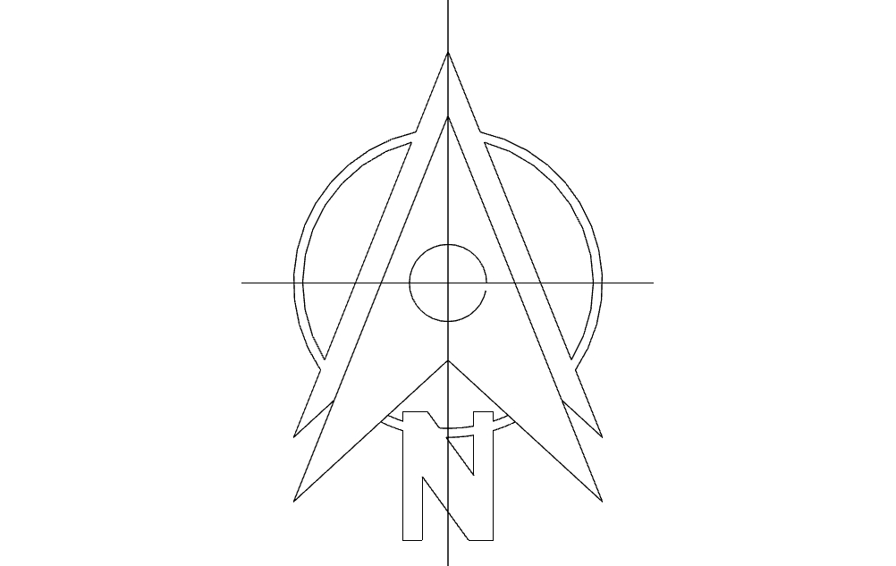 طرح نماد فلش شمال مناسب برای استفاده در دستگاه های cnc چوب و cnc لیزر - north arrow symbol dxf file
