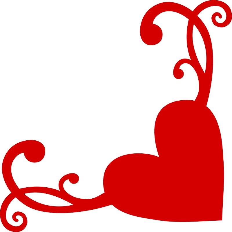 طرح گوشه شکوفایی قلب مناسب برای استفاده در دستگاه های cnc چوب و cnc لیزر - heart flourish corner cdr file