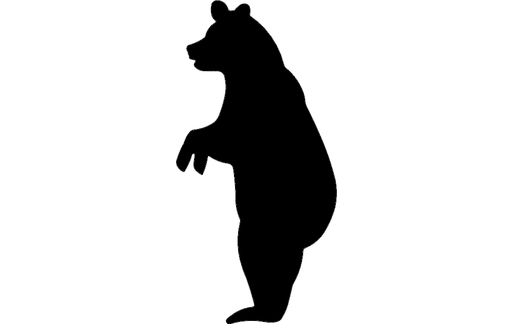طرح خرس ایستاده مناسب برای استفاده در دستگاه های cnc چوب و cnc لیزر - bear standing dxf file