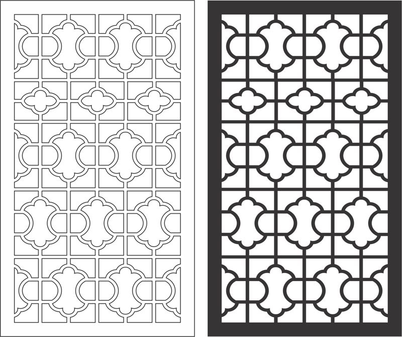 طرح دیوارپوش مدرن اتاق خواب مناسب برای استفاده در دستگاه های cnc چوب و cnc لیزر - modern room dividers screens divider cdr file