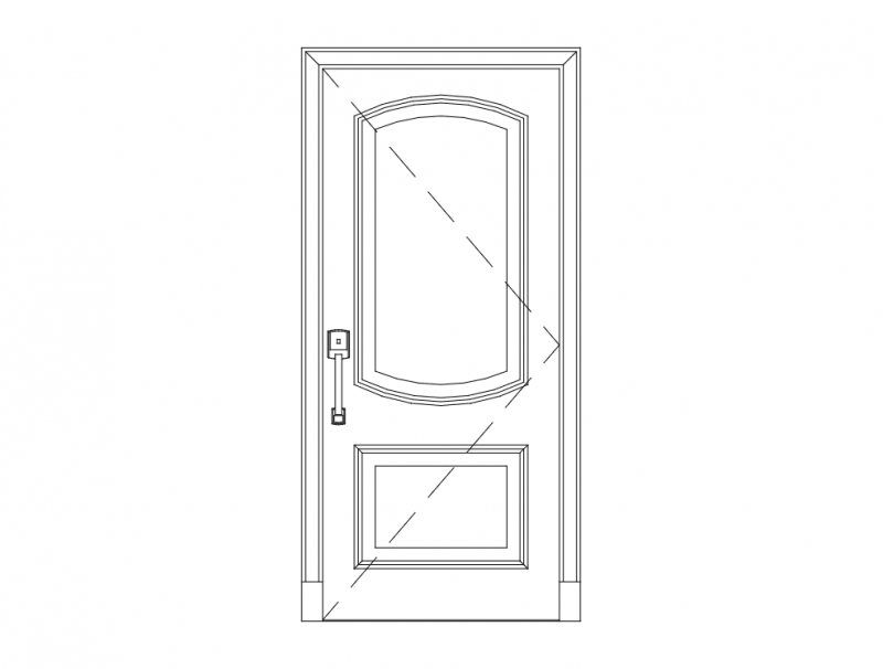 طرح درب چوبی تک لنگه مناسب برای استفاده در دستگاه های cnc چوب و cnc لیزر - wood single door dxf file