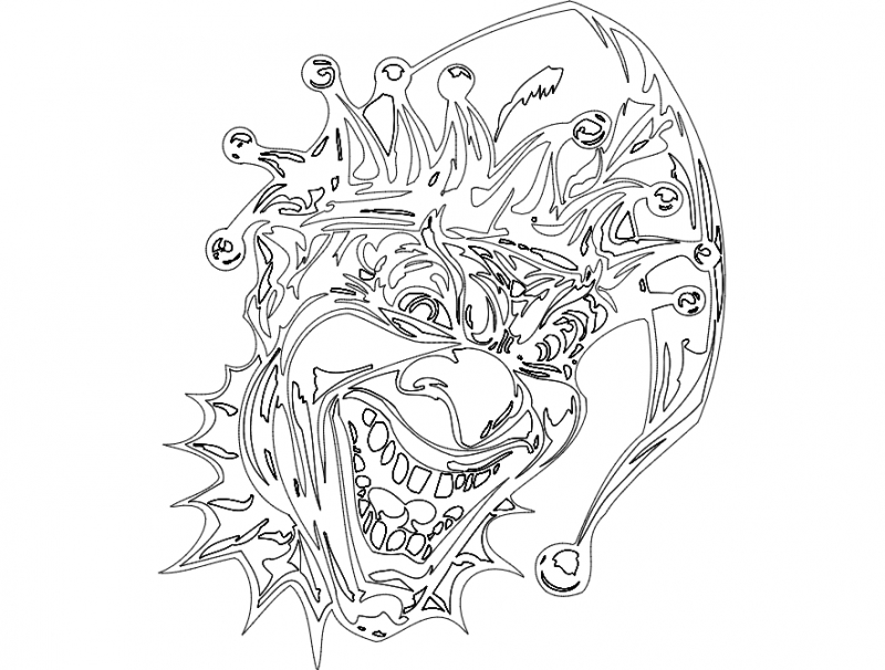 طرح کامل طرح دلقک 005 مناسب برای استفاده در دستگاه های cnc چوب و cnc لیزر - clown 005 full dxf file