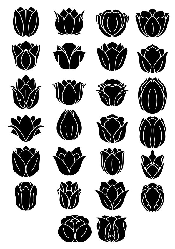 طرح گل شماره ۲ مناسب برای استفاده در دستگاه های cnc چوب و cnc لیزر - flowers 2 cdr file