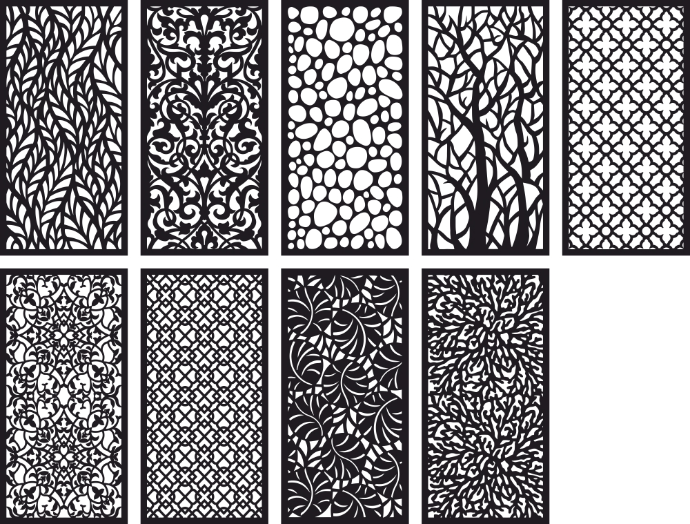 طرح مجموعه طرح پنل صفحه نمایش مناسب برای استفاده در دستگاه های cnc چوب و cnc لیزر - pattern panel screen collection cdr file