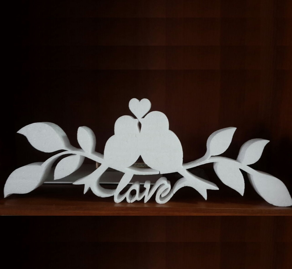 طرح پرنده عشق برای تزیین روز ولنتاین مناسب برای استفاده در دستگاه های cnc چوب و cnc لیزر - laser cut love birds art valentines day decor cdr file