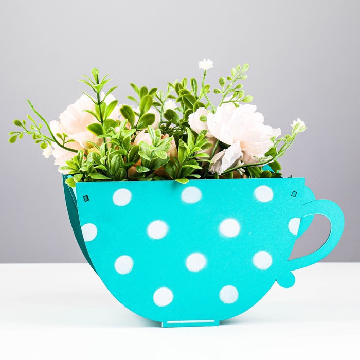 طرح جعبه گل فنجان چای مناسب برای استفاده در دستگاه های cnc چوب و cnc لیزر - laser cut tea cup flower box cdr file