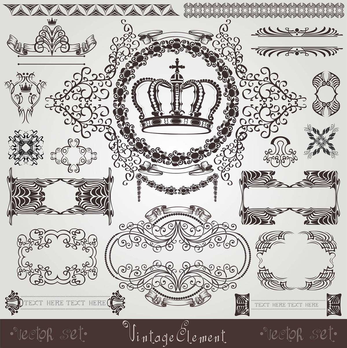 طرح بنر برچسب سلطنتی آرت نوو مناسب برای استفاده در دستگاه های cnc چوب و cnc لیزر - art nouveau royal label banner eps file