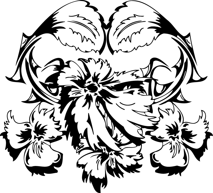 طرح فایل وکتور تزئینات گل مناسب برای استفاده در دستگاه های cnc چوب و cnc لیزر - floral ornament vector ai file