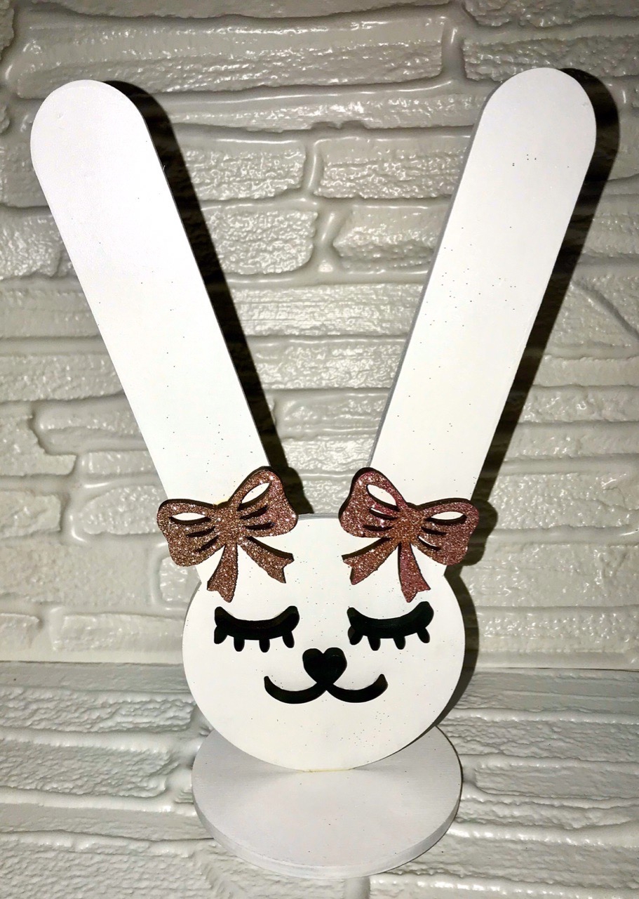 طرح گیره موی خرگوشی مناسب برای استفاده در دستگاه های cnc چوب و cnc لیزر - laser cut bunny hair tie stand cdr file