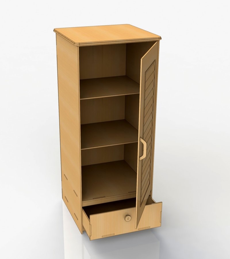 طرح کابینت و کمد مناسب برای استفاده در دستگاه های cnc چوب و cnc لیزر - laser cut cupboard storage cabinet dxf file