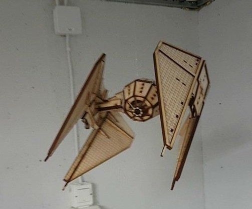 طرح کراوات رهگیر جنگ ستارگان مناسب برای استفاده در دستگاه های cnc چوب و cnc لیزر - laser cut tie interceptor starwars dxf file
