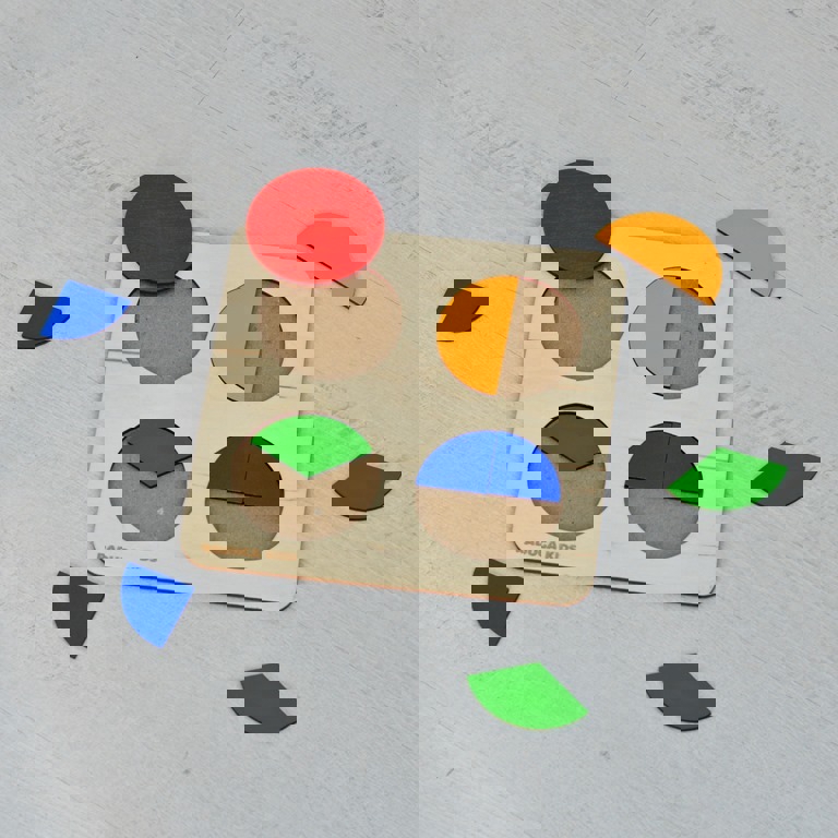 طرح اسباب بازی پازل دایره ای مونته سوری مناسب برای استفاده در دستگاه های cnc چوب و cnc لیزر - laser cut montessori circle puzzle toy cdr file