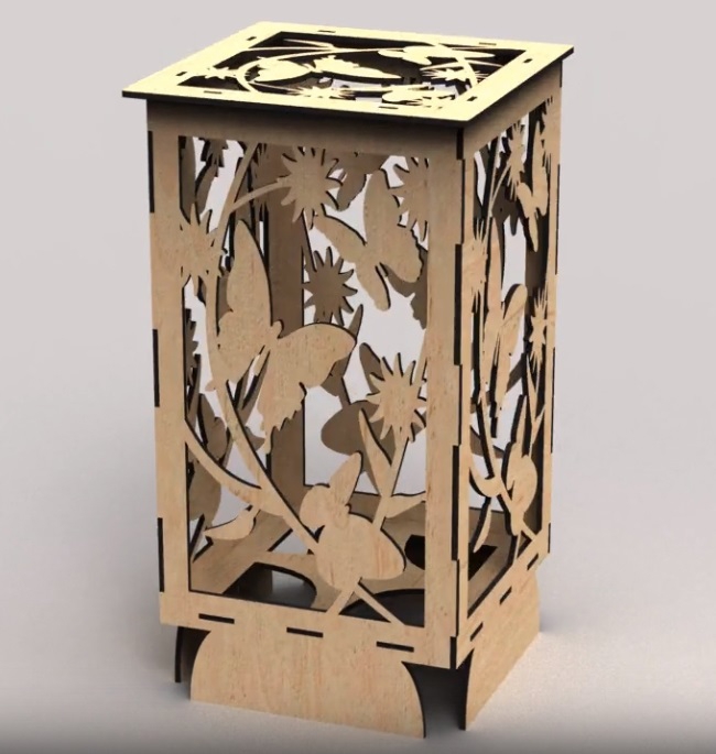طرح چراغ تزئینی پروانه ای مناسب برای استفاده در دستگاه های cnc چوب و cnc لیزر - laser cut decorative butterfly lamp cdr file