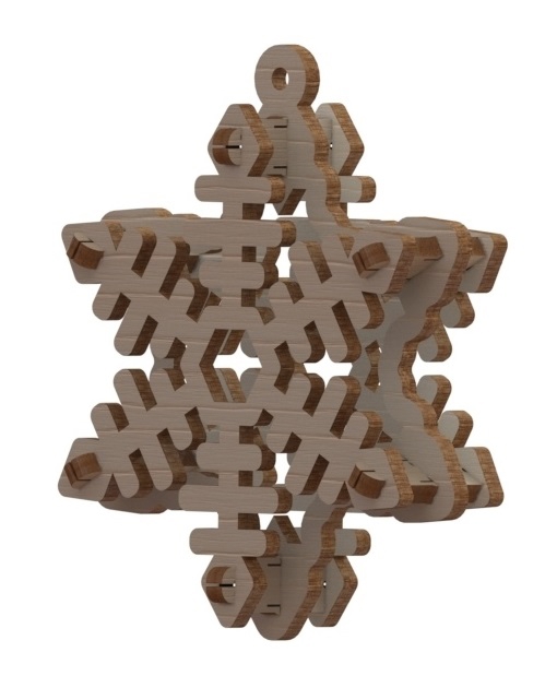 طرح دانه برف مناسب برای استفاده در دستگاه های cnc چوب و cnc لیزر - laser cut snowflake cdr file
