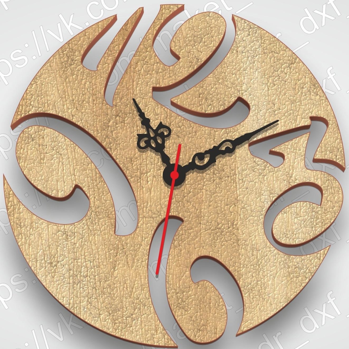 طرح ساعت دیواری مدرن مناسب برای استفاده در دستگاه های cnc چوب و cnc لیزر - laser cut modern wall clock template cdr file