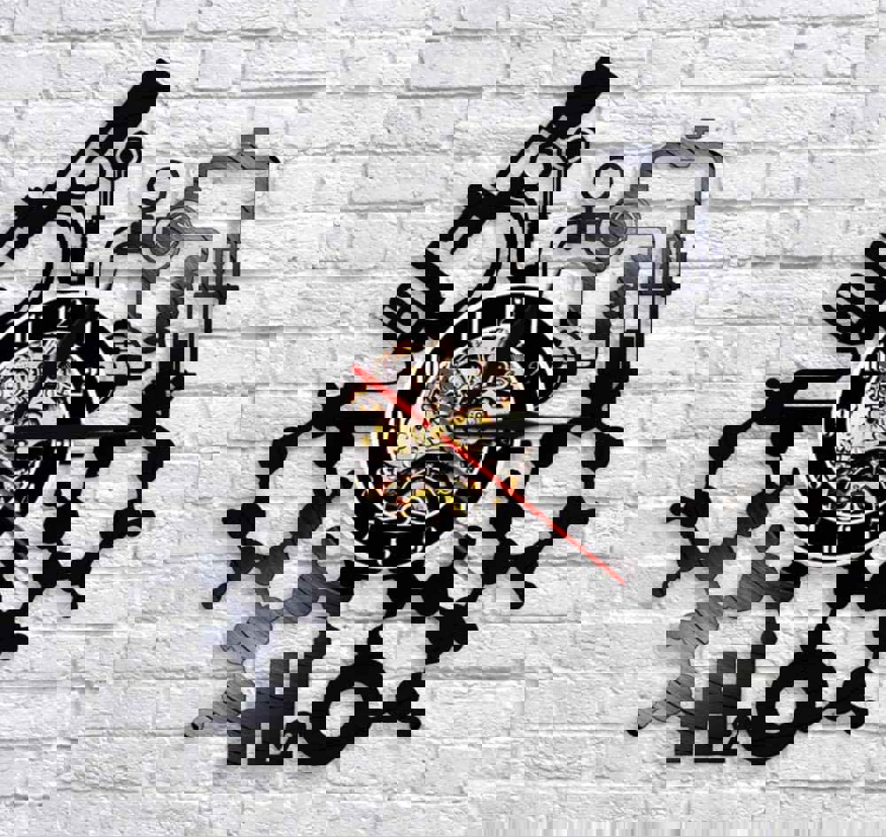 طرح ساعت دیواری مخصوص آزمایش‌های شیمی، آزمایشگاه علوم، هنر دیواری، صفحه وینیل، ساعت دیواری، مناسب برای استفاده در دستگاه های cnc چوب و cnc لیزر - laser cut chemistry experiments wall clock science laboratory wall art vinyl record wall clock dxf file