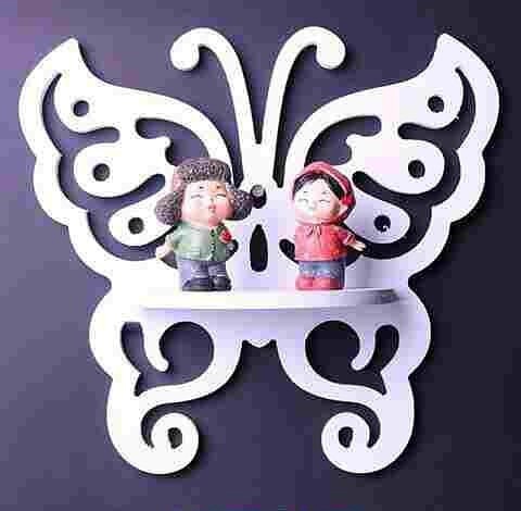 طرح قفسه دیواری پروانه مناسب برای استفاده در دستگاه های cnc چوب و cnc لیزر - laser cut butterfly wall shelf cdr file