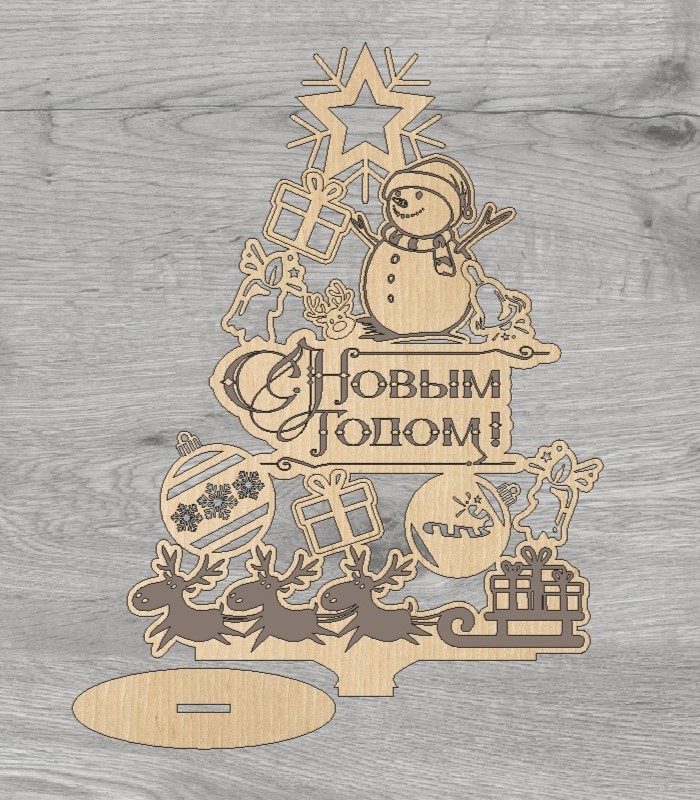 طرح تزیین درخت کریسمس چوبی مناسب برای استفاده در دستگاه های cnc چوب و cnc لیزر - laser cut wooden christmas tree decor cdr file