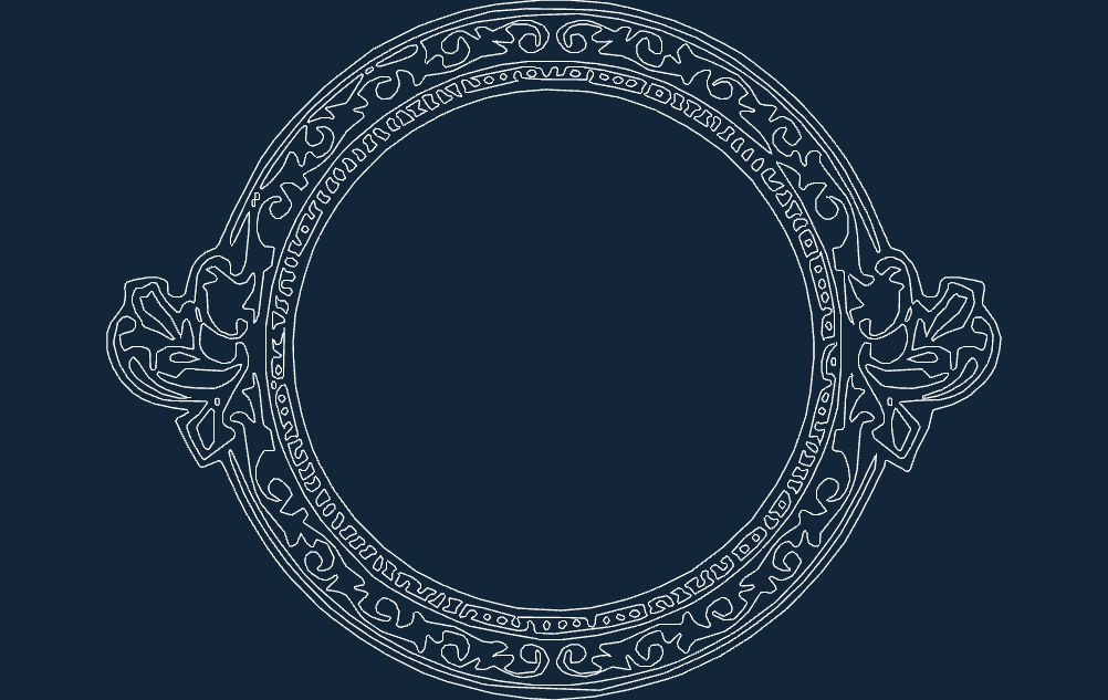 طرح قاب دایره ای بسیار زیبا مناسب برای استفاده در دستگاه های cnc چوب و cnc لیزر - cool circle frame dxf file