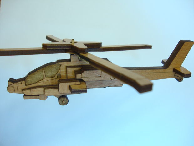 طرح هلیکوپتر آپاچی مناسب برای استفاده در دستگاه های cnc چوب و cnc لیزر - laser cut apache helicopter template cdr file