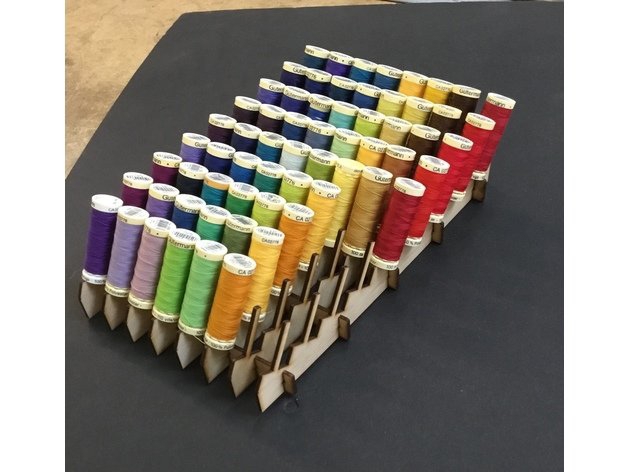 طرح ماسوره و قفسه نخ خیاطی مناسب برای استفاده در دستگاه های cnc چوب و cnc لیزر - laser cut bobbin rack sewing thread organizer svg file