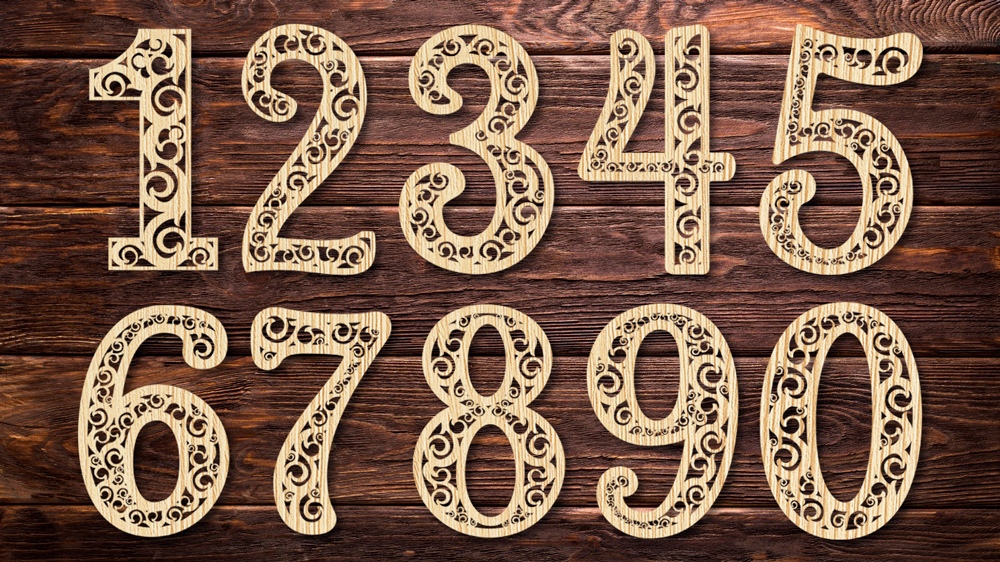 طرح اعداد تزئینی مناسب برای استفاده در دستگاه های cnc چوب و cnc لیزر - laser cut decorative number cutting template cdr file
