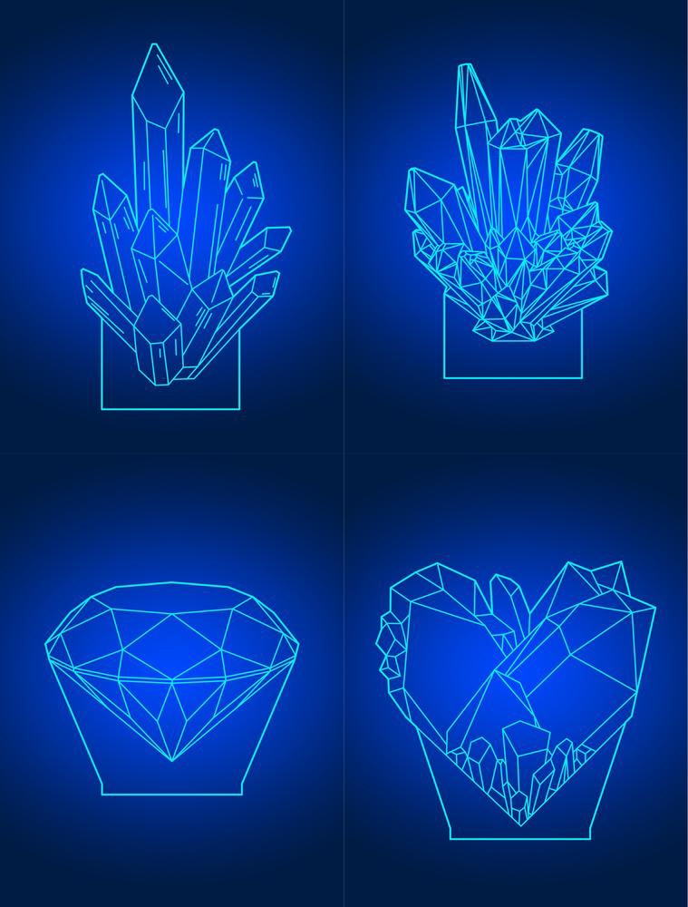 طرح لامپ اکریلیک سه بعدی الماس مناسب برای استفاده در دستگاه های cnc چوب و cnc لیزر - laser cut diamond 3d acrylic lamps template cdr file