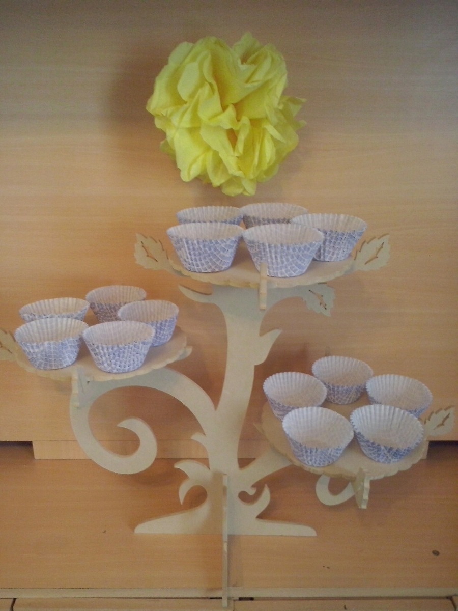 طرح پایه کاپ کیک به شکل شاخه های درخت مناسب برای استفاده در دستگاه های cnc چوب و cnc لیزر - laser cut cupcake stand like tree branches cdr file