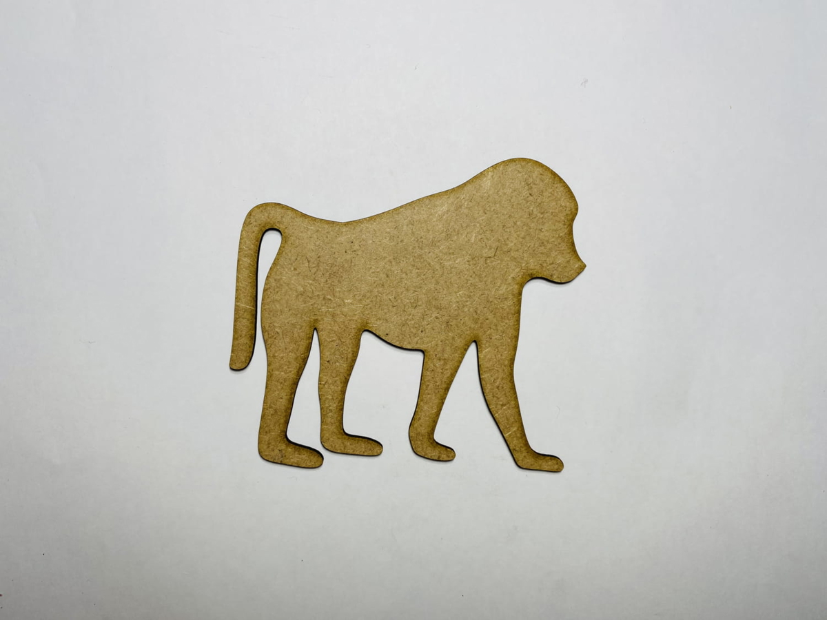 طرح چوب ناتمام بابون مناسب برای استفاده در دستگاه های cnc چوب و cnc لیزر - laser cut baboon unfinished wood cutout shape cdr file