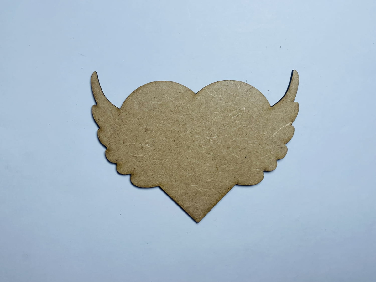 طرح بال قلب چوبی مناسب برای استفاده در دستگاه های cnc چوب و cnc لیزر - laser cut wood heart wings craft shape cutout cdr file