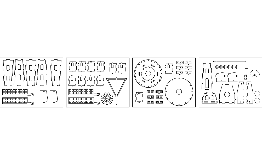 طرح آسیاب ملنیتسا مناسب برای استفاده در دستگاه های cnc چوب و cnc لیزر - melnitsa mill dxf file