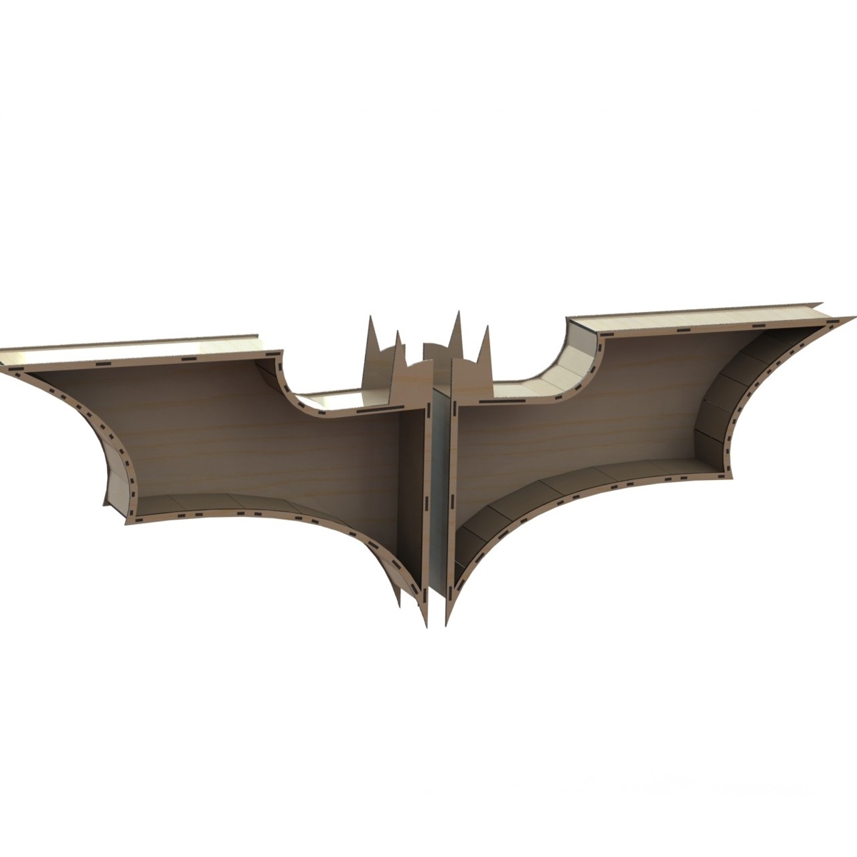 طرح قفسه بتمن مناسب برای استفاده در دستگاه های cnc چوب و cnc لیزر - laser cut batman shelf cdr file