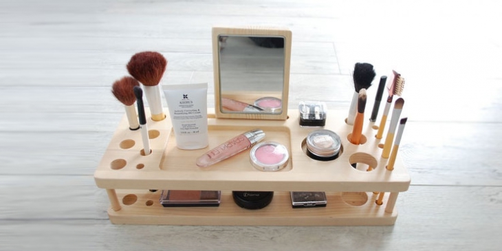 طرح جعبه لوازم آرایش مناسب برای استفاده در دستگاه های cnc چوب و cnc لیزر - makeup organizer laser cut cdr file