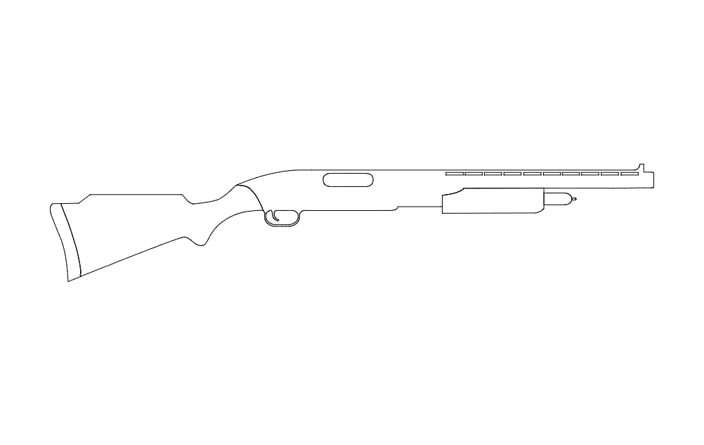 طرح تفنگ بادی مناسب برای استفاده در دستگاه های cnc چوب و cnc لیزر - bb gun dxf file