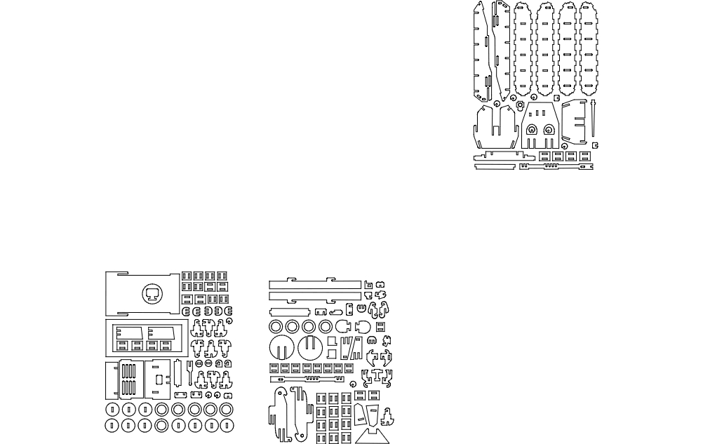 طرح تانک ۳ مناسب برای استفاده در دستگاه های cnc چوب و cnc لیزر - tanque 3 dxf file