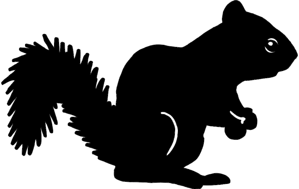 طرح سیلوئت سنجاب مناسب برای استفاده در دستگاه های cnc چوب و cnc لیزر - squirrel silhouette dxf file