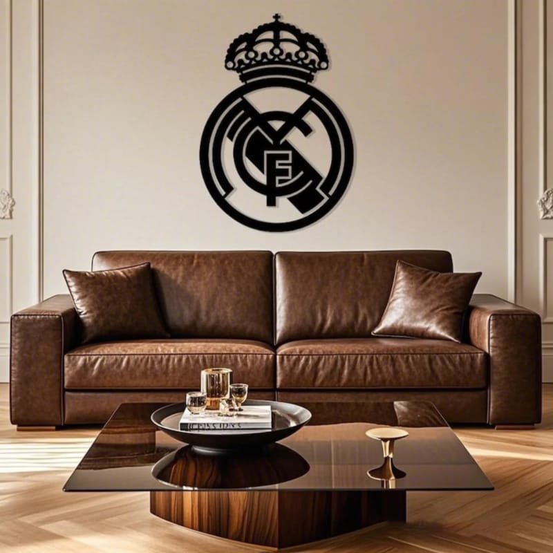 طرح نقاشی دیواری رئال مادرید با مناسب برای استفاده در دستگاه های cnc چوب و cnc لیزر - laser cut real madrid wall art