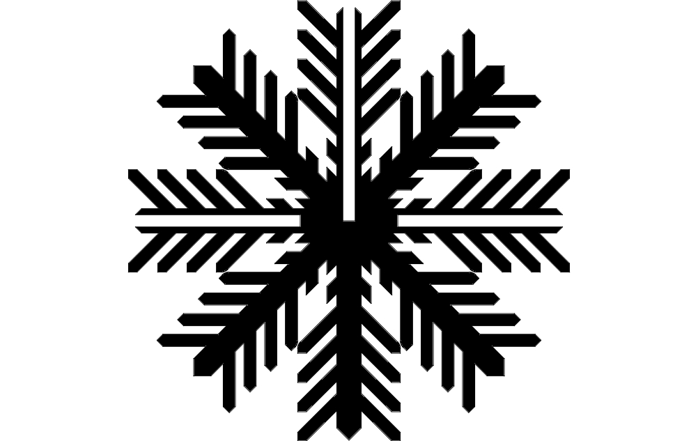 طرح دانه برف مناسب برای استفاده در دستگاه های cnc چوب و cnc لیزر - snowflake b dxf file