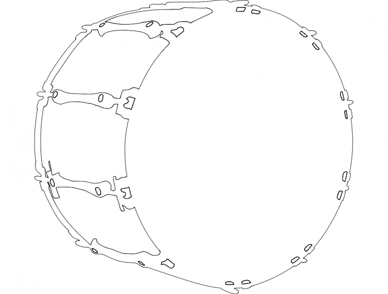 طرح درام مناسب برای استفاده در دستگاه های cnc چوب و cnc لیزر - drum dxf file