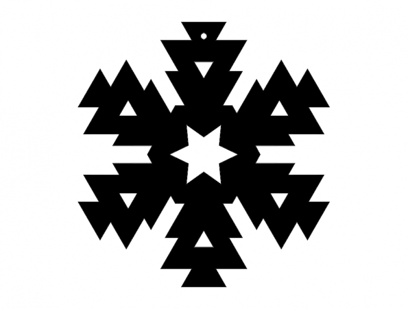 طرح دانه برف ۴۱۶ مناسب برای استفاده در دستگاه های cnc چوب و cnc لیزر - snowflake design 416 dxf file