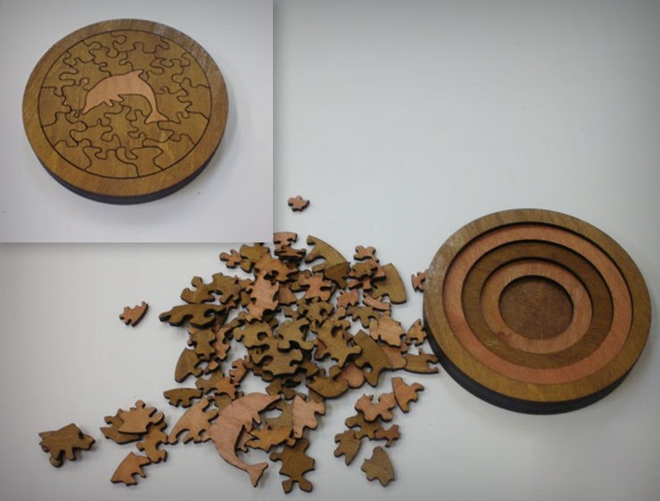 طرح پازل مناسب برای استفاده در دستگاه های cnc چوب و cnc لیزر - jigsaw puzzle game laser cut cdr file