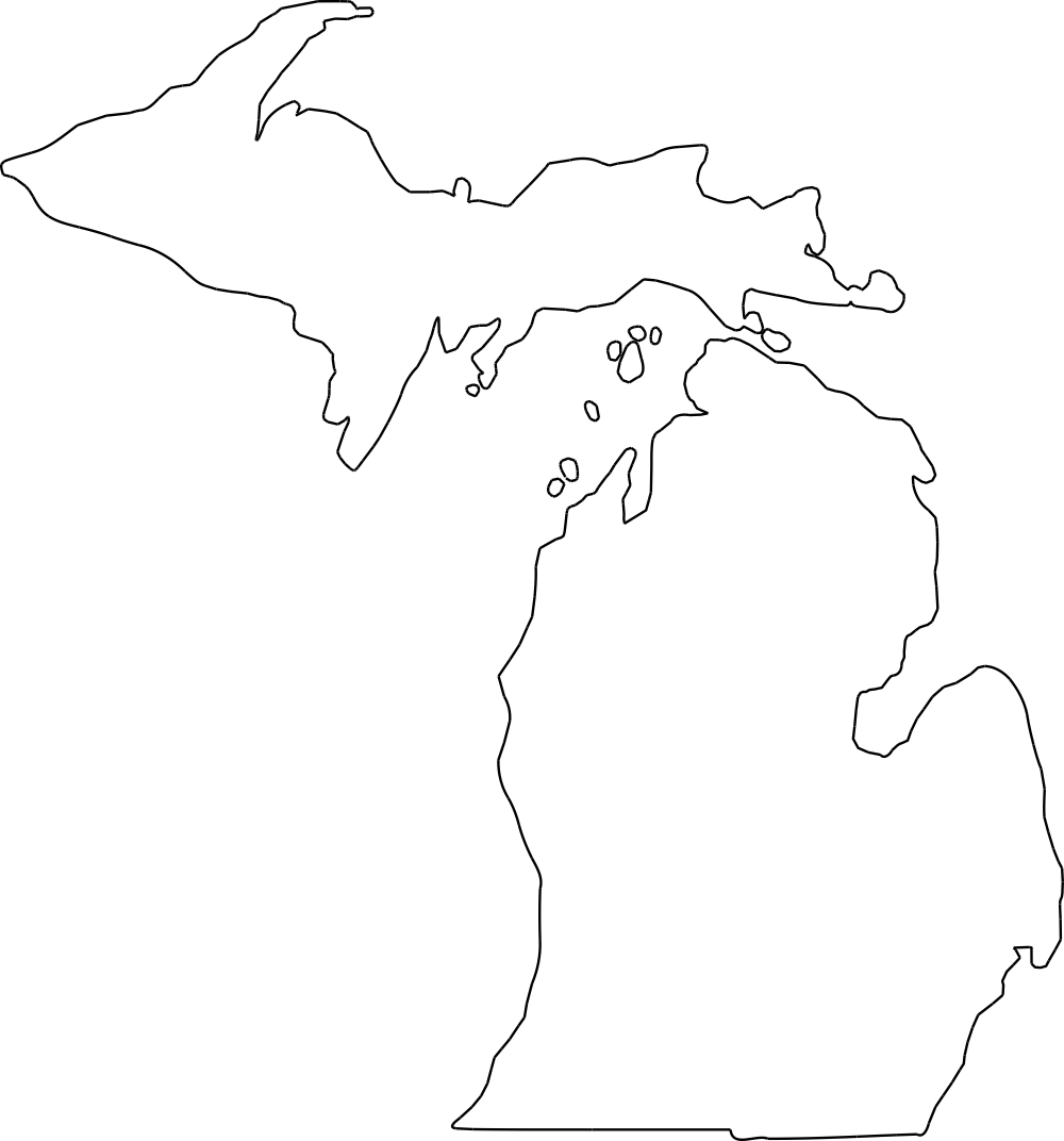 طرح کلی میشیگان مناسب برای استفاده در دستگاه های cnc چوب و cnc لیزر - michigan outline dxf file