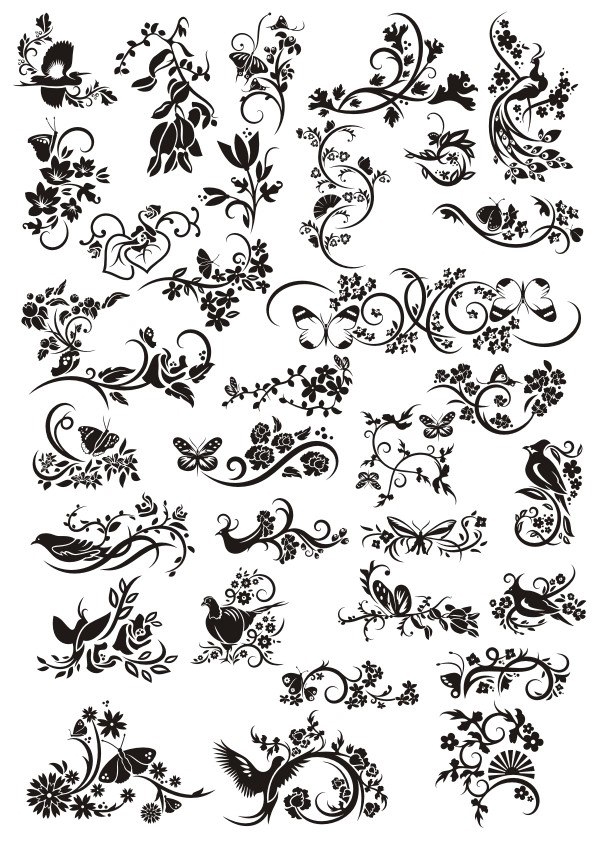طرح المان های تزئینی گل مناسب برای استفاده در دستگاه های cnc چوب و cnc لیزر - flowers decor elements cdr file