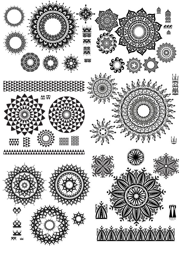 طرح شکوفه های تزئینی مناسب برای استفاده در دستگاه های cnc چوب و cnc لیزر - ornamental flourish design cdr file