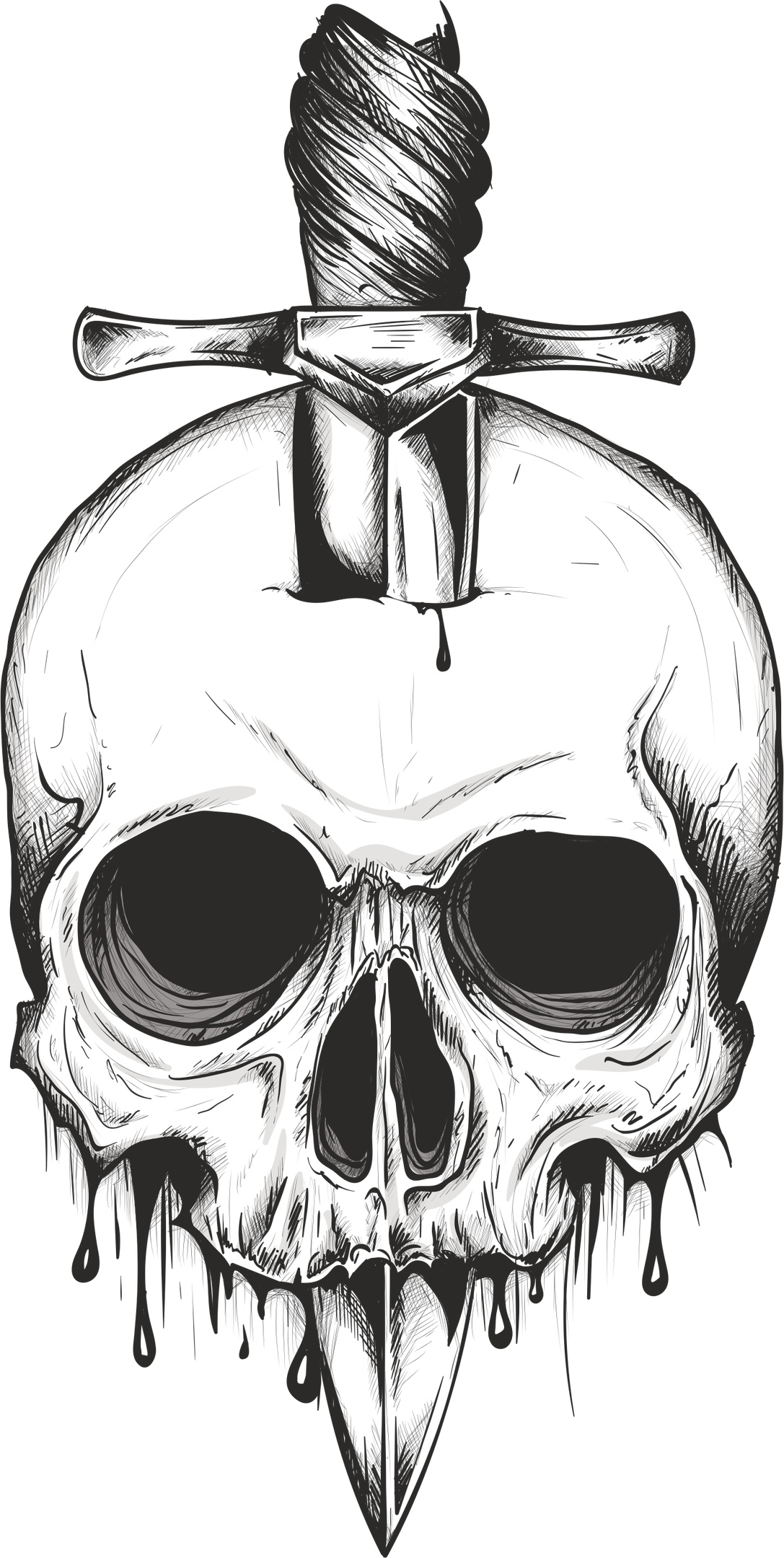 طرح جمجمه شمشیر مناسب برای استفاده در دستگاه های cnc چوب و cnc لیزر - sword skull print cdr file