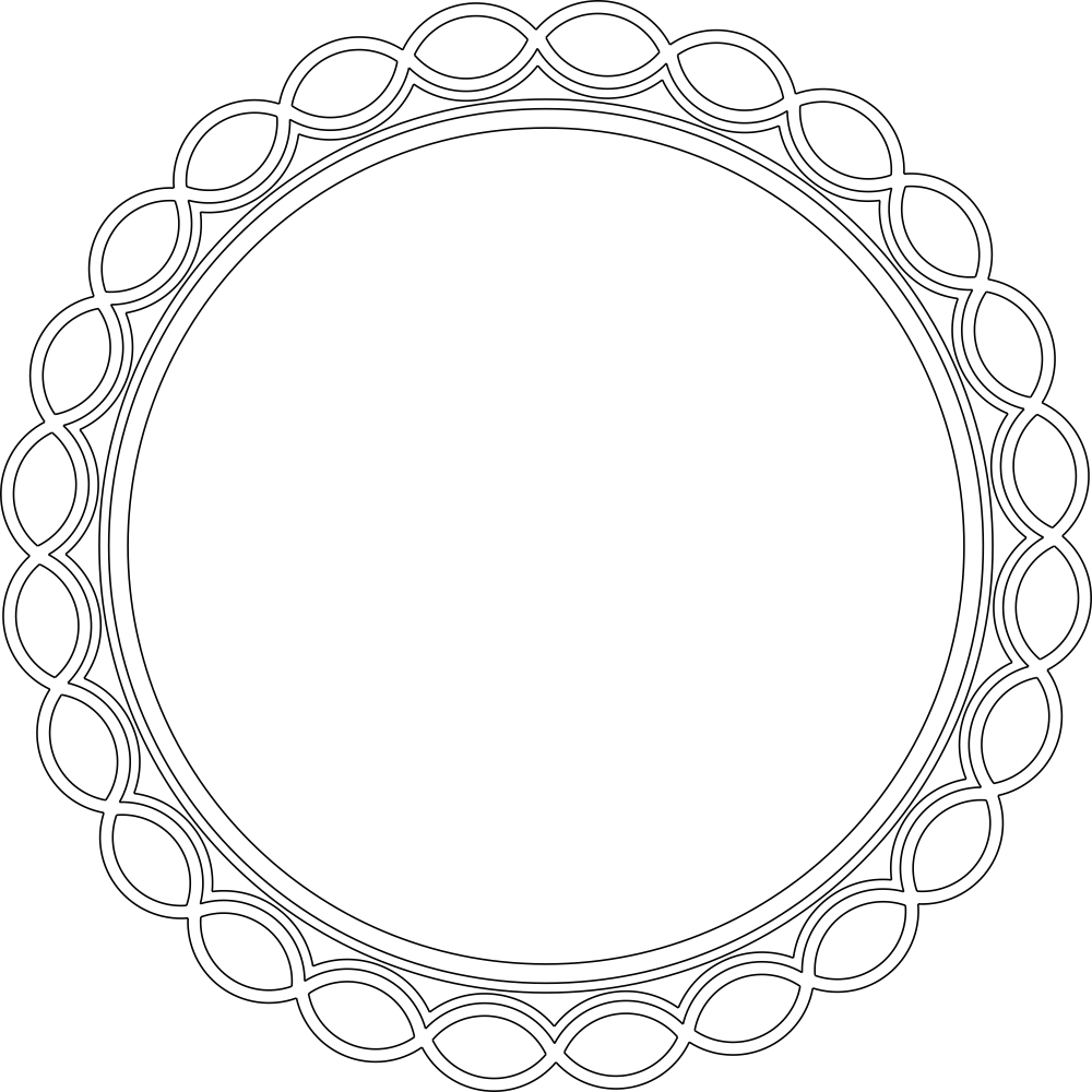 طرح قاب آینه دایره ای مناسب برای استفاده در دستگاه های cnc چوب و cnc لیزر - circular mirror frame dxf file