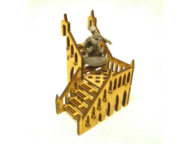 طرح سه میلی‌متری پله‌ها ۸x۸x۸ مناسب برای استفاده در دستگاه های cnc چوب و cnc لیزر - stairs 8x8x8 3mm cdr file