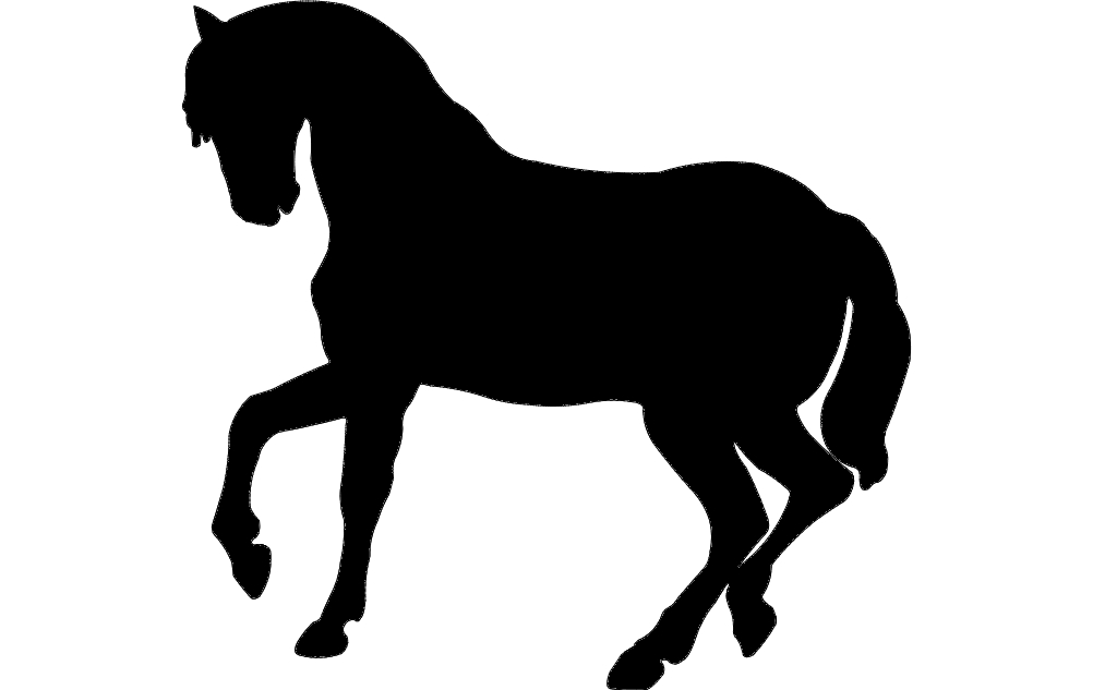 طرح وکتور طرح اسب رقصان مناسب برای استفاده در دستگاه های cnc چوب و cnc لیزر - dancing horse silhouette vector dxf file